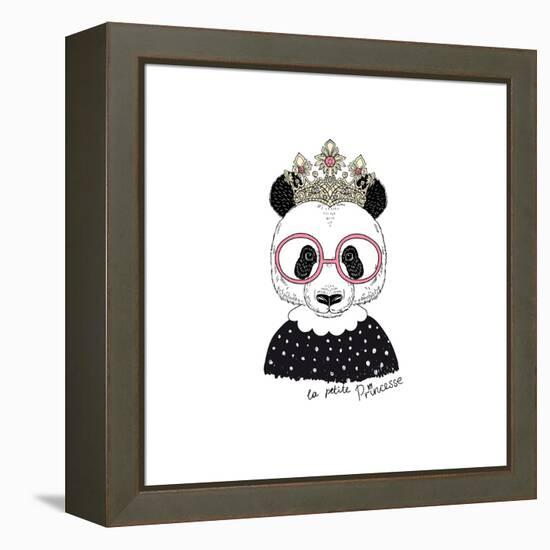 Cute Portrait of Panda Princess-Olga_Angelloz-Framed Stretched Canvas