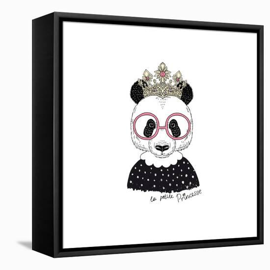 Cute Portrait of Panda Princess-Olga_Angelloz-Framed Stretched Canvas