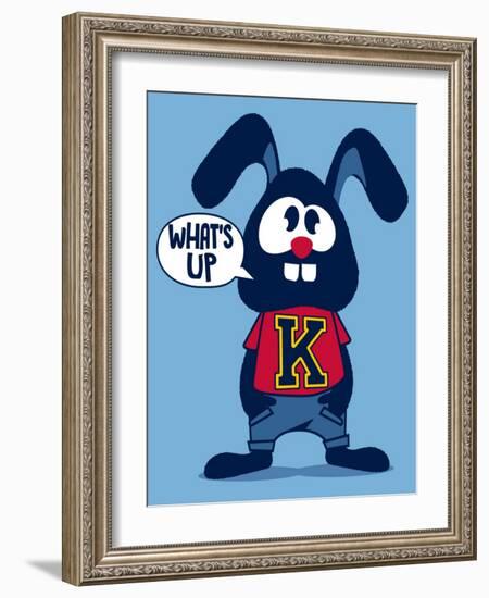 Cute Rabbit-braingraph-Framed Art Print