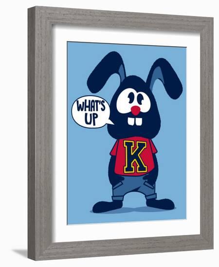 Cute Rabbit-braingraph-Framed Art Print