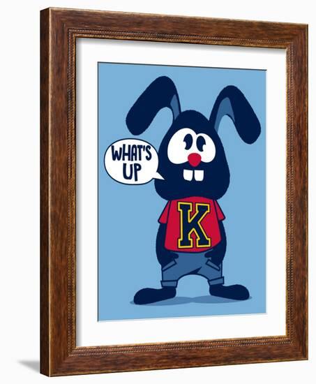 Cute Rabbit-braingraph-Framed Art Print