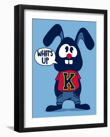 Cute Rabbit-braingraph-Framed Art Print