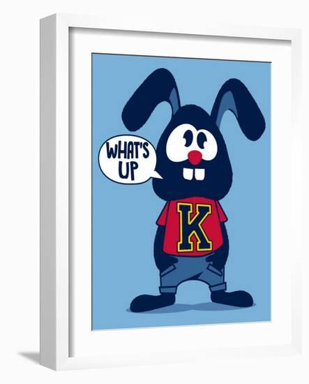 Cute Rabbit-braingraph-Framed Art Print