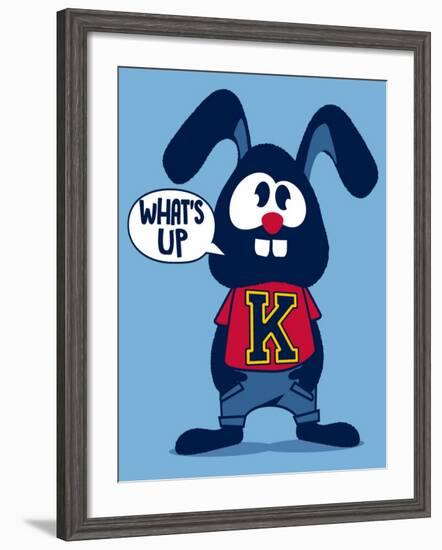 Cute Rabbit-braingraph-Framed Art Print