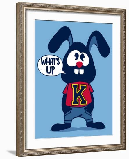 Cute Rabbit-braingraph-Framed Art Print