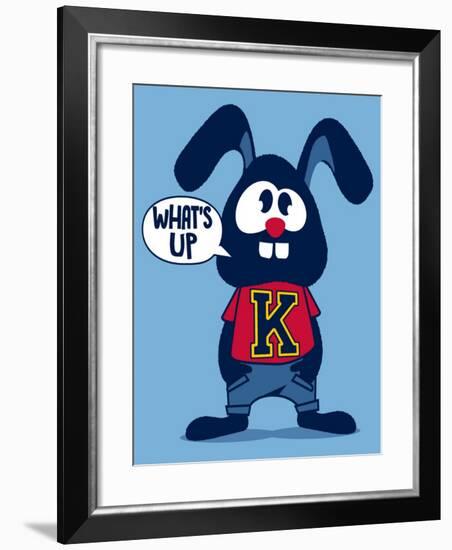 Cute Rabbit-braingraph-Framed Art Print