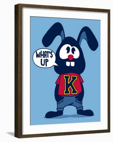 Cute Rabbit-braingraph-Framed Art Print