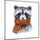 Cute Raccoon with Scarf , Sketchy Style. Autumn Cozy Illustrations with Warm Colors. Perfectly for-Maria Sem-Mounted Art Print