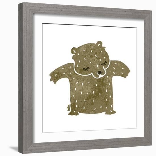 Cute Retro Cartoon Bear-lineartestpilot-Framed Art Print