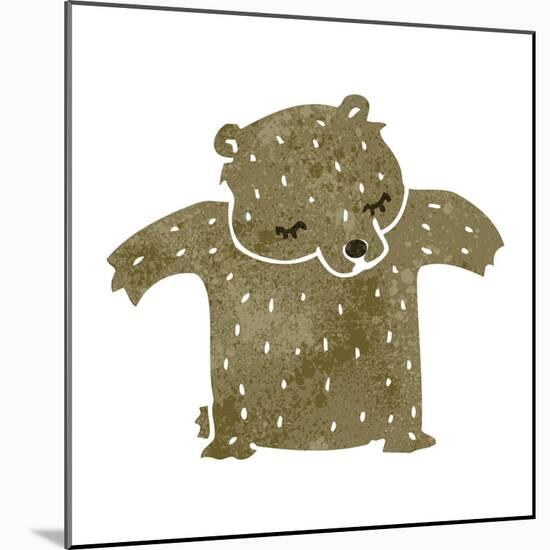 Cute Retro Cartoon Bear-lineartestpilot-Mounted Art Print