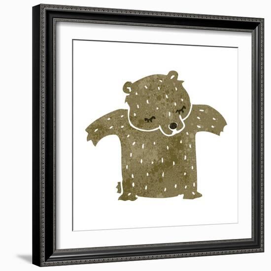 Cute Retro Cartoon Bear-lineartestpilot-Framed Art Print