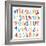 Cute Retro Style Boy Themed Alphabet Set-Pink Pueblo-Framed Premium Giclee Print