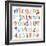 Cute Retro Style Boy Themed Alphabet Set-Pink Pueblo-Framed Premium Giclee Print