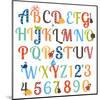 Cute Retro Style Boy Themed Alphabet Set-Pink Pueblo-Mounted Art Print