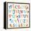 Cute Retro Style Boy Themed Alphabet Set-Pink Pueblo-Framed Stretched Canvas