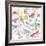 Cute Summer Abstract Pattern-cherry blossom girl-Framed Art Print