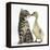 Cute Tabby Kitten, Fosset, 9 Weeks, Nose to Beak with Yellow Gosling-Mark Taylor-Framed Premier Image Canvas