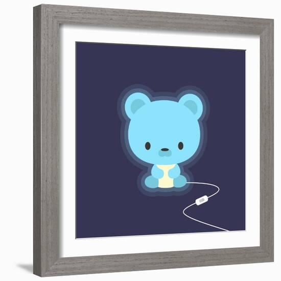 Cute Teddy Bear Night Light-Snopek Nadia-Framed Art Print