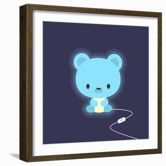 Cute Teddy Bear Night Light-Snopek Nadia-Framed Art Print