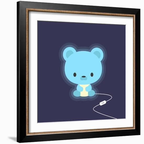 Cute Teddy Bear Night Light-Snopek Nadia-Framed Art Print