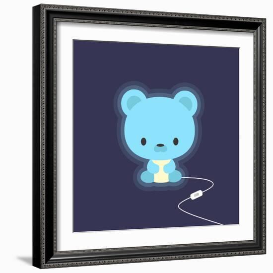 Cute Teddy Bear Night Light-Snopek Nadia-Framed Art Print