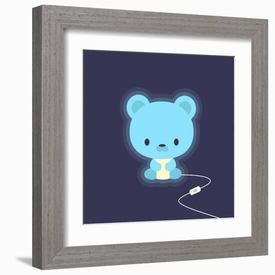 Cute Teddy Bear Night Light-Snopek Nadia-Framed Art Print
