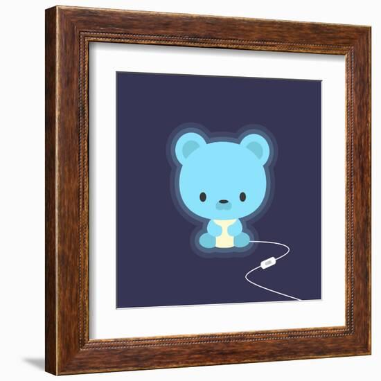 Cute Teddy Bear Night Light-Snopek Nadia-Framed Art Print