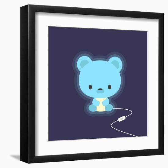 Cute Teddy Bear Night Light-Snopek Nadia-Framed Art Print