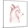 Cute Watercolor Llama, Alpaca Illustration Isolated on White. Llama Print Ethnic Blanket, Flowers W-Kris_art-Mounted Photographic Print