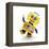 Cute Yellow Vintage Toy Robot over White Background Having Fun-badboo-Framed Stretched Canvas