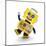 Cute Yellow Vintage Toy Robot over White Background Having Fun-badboo-Mounted Art Print