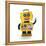 Cute Yellow Vintage Toy Robot over White Background Waving Hello-badboo-Framed Stretched Canvas