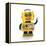 Cute Yellow Vintage Toy Robot over White Background Waving Hello-badboo-Framed Stretched Canvas