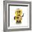 Cute Yellow Vintage Toy Robot over White Background Waving Hello-badboo-Framed Art Print