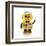 Cute Yellow Vintage Toy Robot over White Background Waving Hello-badboo-Framed Art Print