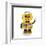 Cute Yellow Vintage Toy Robot over White Background Waving Hello-badboo-Framed Art Print