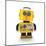 Cute Yellow Vintage Toy Robot with a Surprised Facial Expression over White Background-badboo-Mounted Art Print