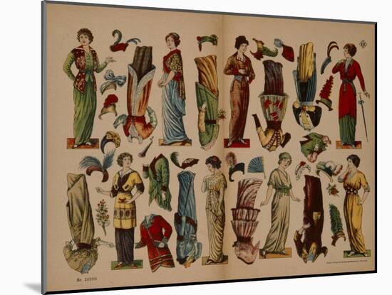 Cutout Paper Dolls, Neuruppiner Bilderbogen, C.1910-null-Mounted Giclee Print