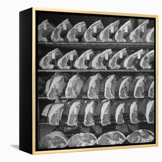 Cuts of Beef on Shelves at Meat Processing and Packing Plant-Alfred Eisenstaedt-Framed Premier Image Canvas
