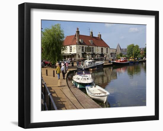 Cutter Inn, River Ouse, Ely, Cambridgeshire, England, United Kingdom, Europe-Ken Gillham-Framed Photographic Print