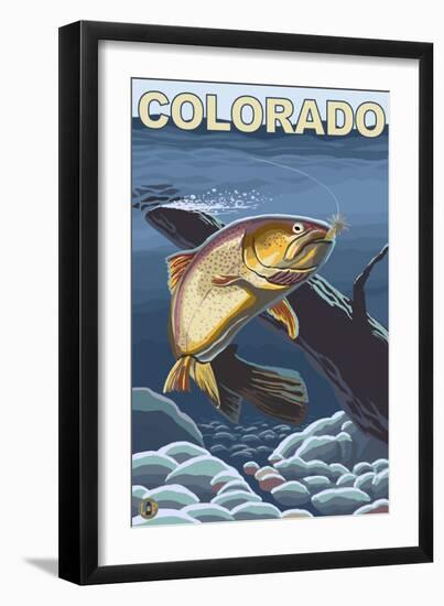 Cutthroat Trout Fishing - Colorado-Lantern Press-Framed Art Print