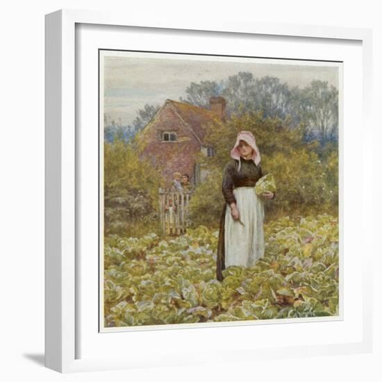 Cutting Cabbages, Allingh-Helen Allingham-Framed Art Print