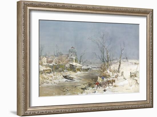 Cutting Ice for the Icehouse-Charles Brooke Branwhite-Framed Giclee Print