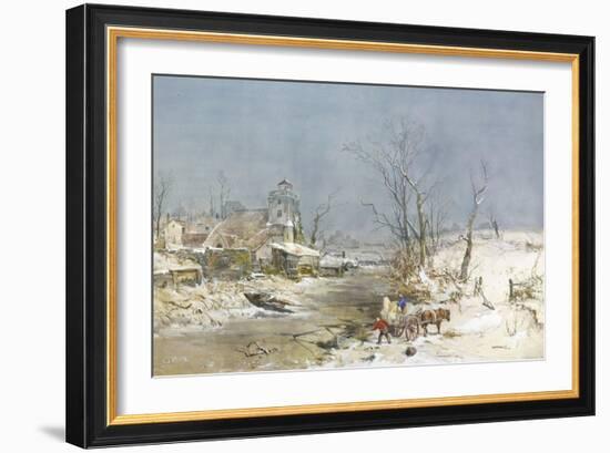 Cutting Ice for the Icehouse-Charles Brooke Branwhite-Framed Giclee Print