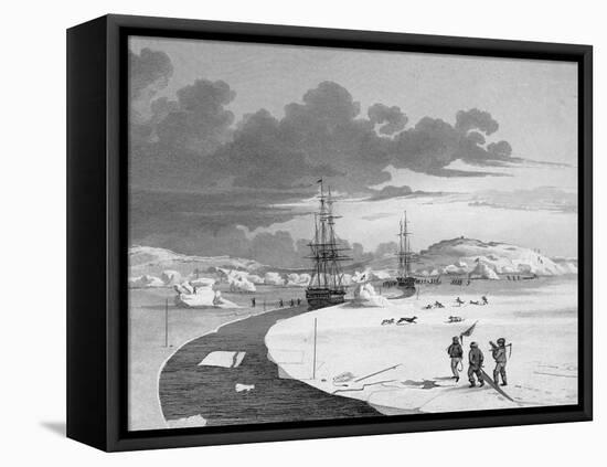 Cutting into Winter Island-Edward Finden-Framed Premier Image Canvas