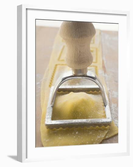 Cutting out Home-Made Ravioli-null-Framed Photographic Print