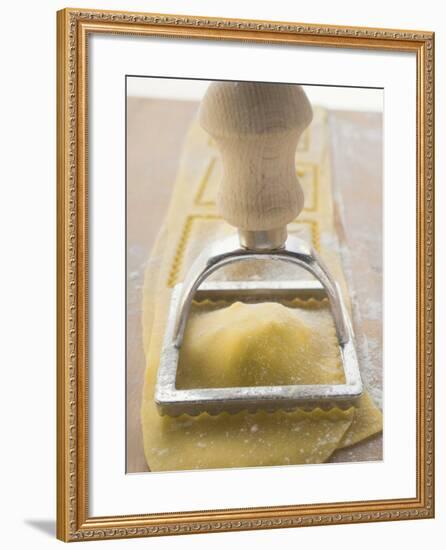 Cutting out Home-Made Ravioli-null-Framed Photographic Print