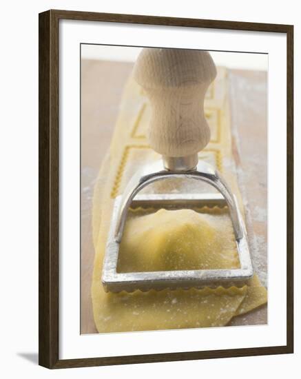 Cutting out Home-Made Ravioli-null-Framed Photographic Print