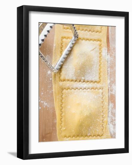 Cutting out Home-Made Ravioli-null-Framed Photographic Print