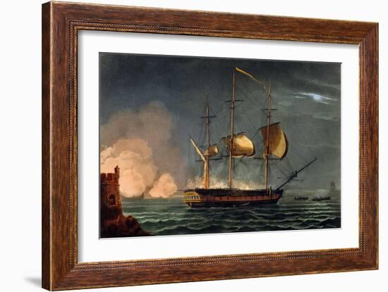 Cutting out of the Hermione from the Harbour of Porto Cavallo, October 25th 1799-Thomas Whitcombe-Framed Giclee Print